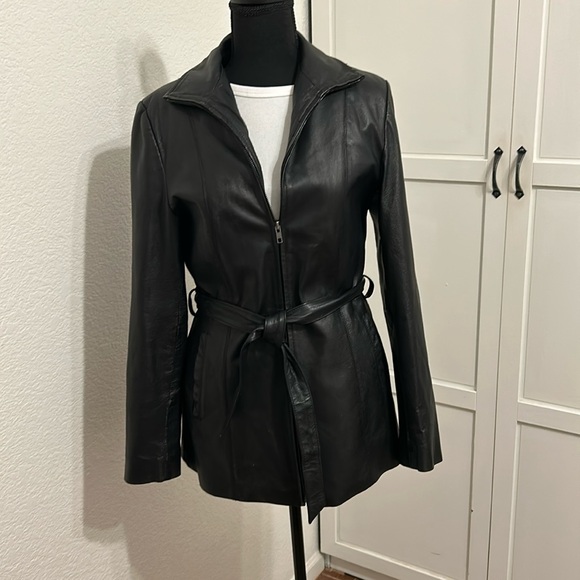 Identification Vintage Y2K Leather Jacket, Zip up, Black - Picture 1 of 12